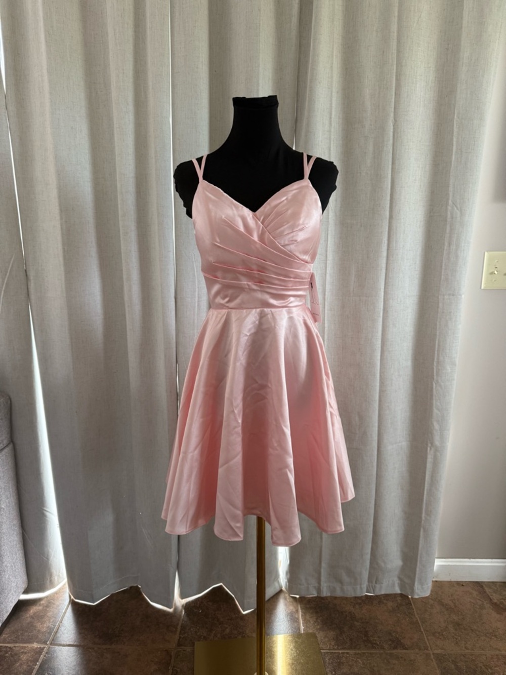 Light Pink Satin Dress Size XSmall NWT